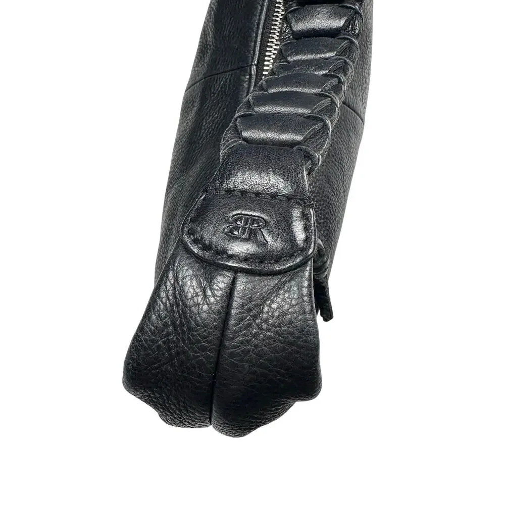 Banana Republic | Women | Vintage Y2K Black Pebbled Leather Hobo Braided Handbag